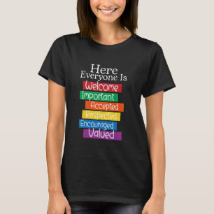 Camiseta Aqui Todos São Bem-Vindo Importante Idaho Aceito