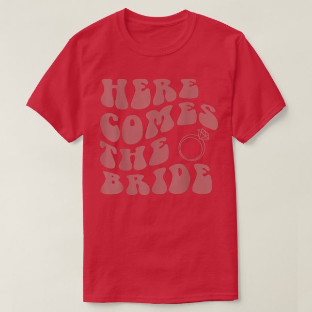 Camiseta Aqui Vem A Bride Casamento De Bearer Gi (Frente do Design)