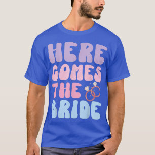 Camiseta Aqui Vem O Par Da Bachelorette Da Noiva Retro Groo