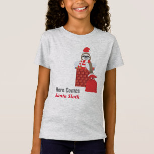 Camiseta Aqui vem o Preguiça Papai Noel na Chaminé com Pres