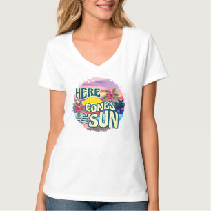 Camiseta Aqui vem o Sol Retro Tropical Praia Havaiana