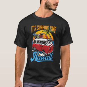 Camiseta Aqui vem o Sun Itu2019s Surfing Time Hawall Su