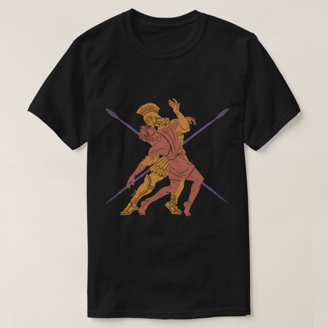 Camiseta Aquiles e amantes de patroclusão (Frente do Design)