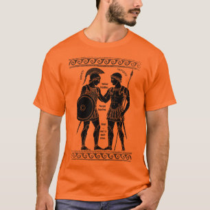 Camiseta Aquiles e Patroclusão: Arte da Fila Grega Antiga