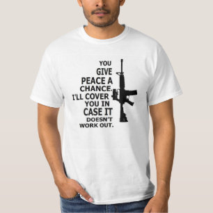 Camiseta AR15, M16, ò Alteração-DÃO A PAZ UMA POSSIBILIDADE