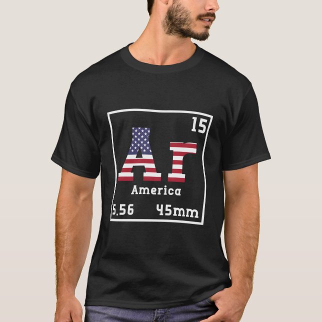 Camiseta Ar-15 América 556 45 Mm Funny Sarcastic Pro Segund (Frente)