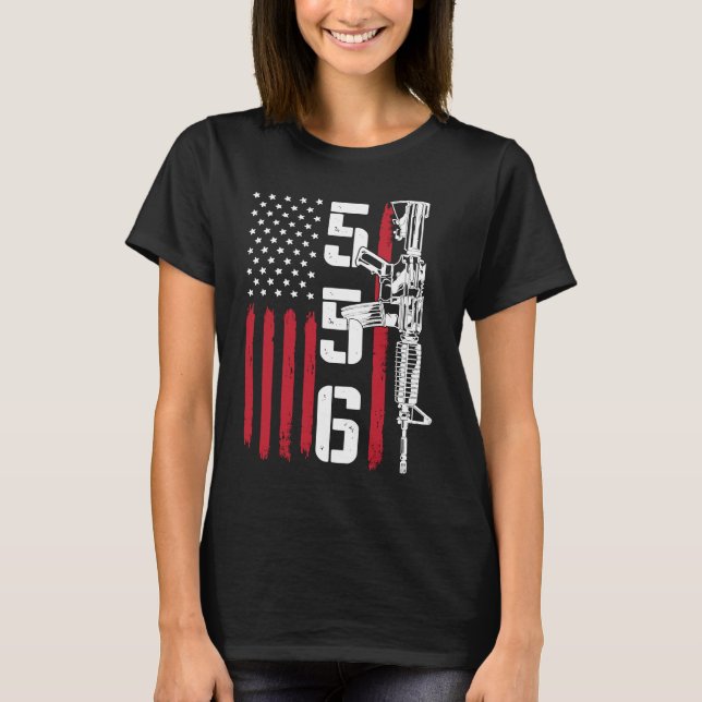 Camiseta Ar 15 American Flag Alt. 556 (Frente)