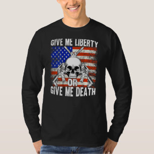 Camiseta AR-15 Me Dê Liberdade Ou Me Dê Crânio De Morte - A