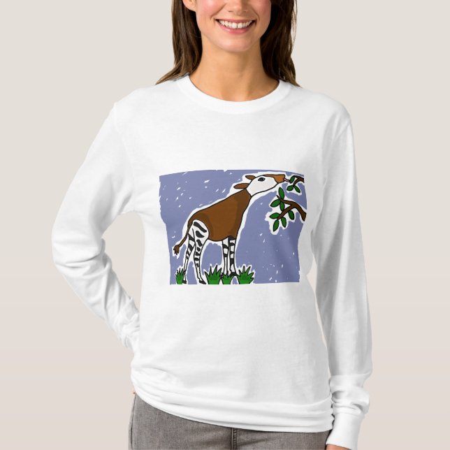 Camiseta AR desenhos animados da arte do Okapi (Frente)