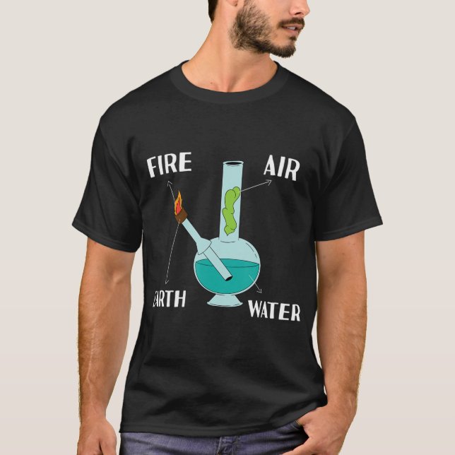 Camiseta Ar Fogo Água Da Terra Todos Os Elementos Em Um Bon (Frente)