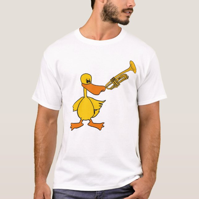 Camiseta AR pato que joga a trombeta (Frente)