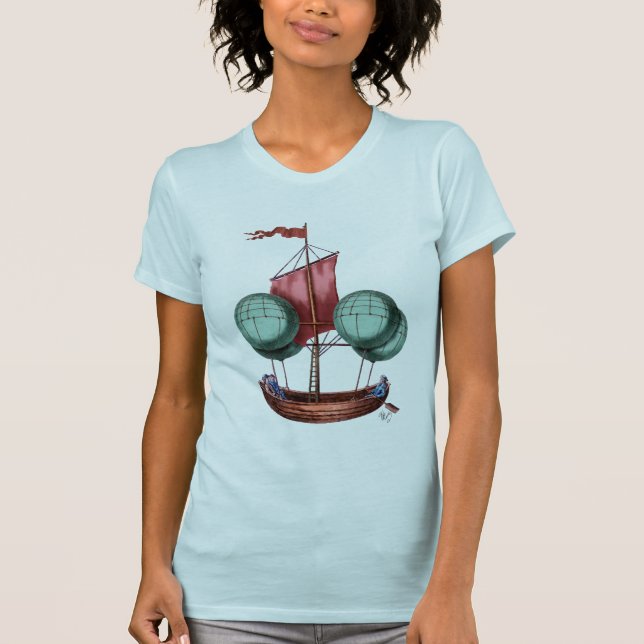 Camiseta Ar quente com balão de ar quente com vela vermelha (Frente)