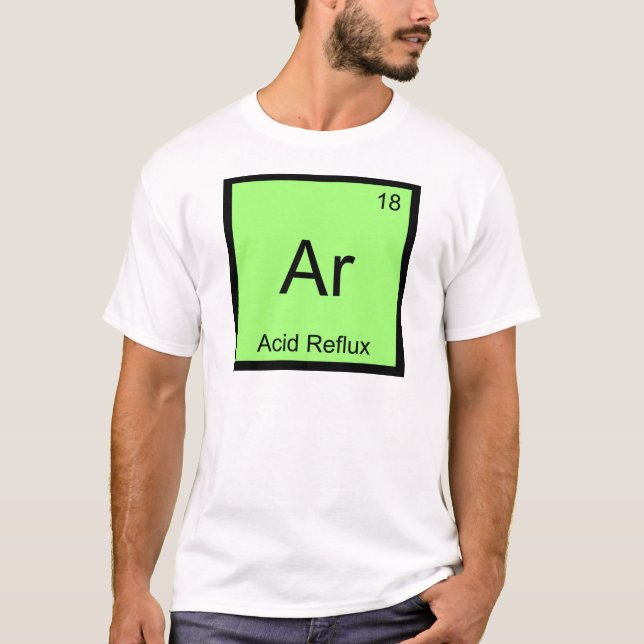 Camiseta Ar - Refluxo Ácido Engraçado Símbolo de Elemento Q (Frente)