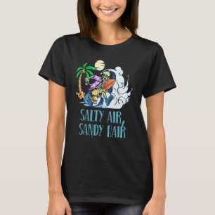 Camiseta Ar Salgado Cabelo Arenoso Praia Verão Oceano Féria