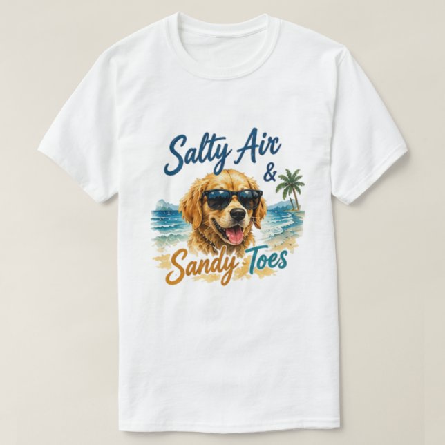 Camiseta Ar Salgado Dedos Areiados Golden Tee (Frente do Design)