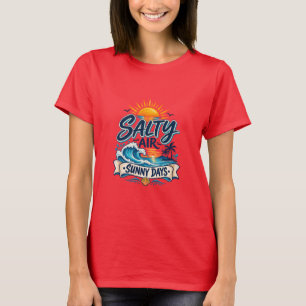 Camiseta Ar Typografia de Verão Praia Dias Ensolarados Ar S