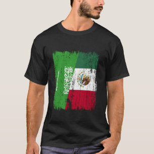 Camiseta Arábia Saudita México Meia Bandeira Saudita Mexica
