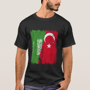 Camiseta Arábia Saudita Turquia Meia Bandeira Turquia Arábi