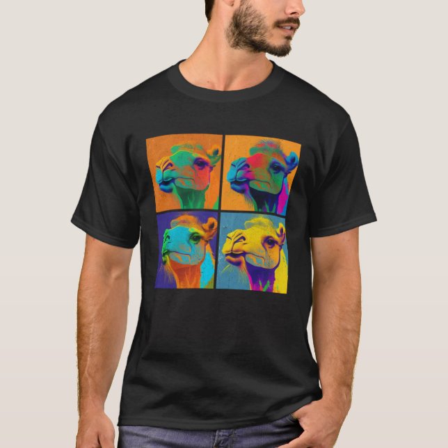 Camiseta Arabian Camel Pop Illustration Colorful Animal (Frente)