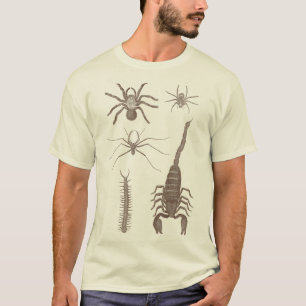 Camiseta Arachnophobia! Aranhas & escorpião parte dianteir
