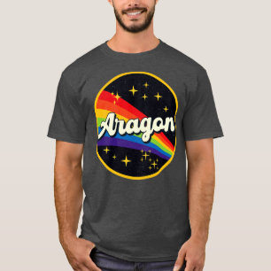 Camiseta Aragão Arco-Íris No Estilo De Vintagem Espacial