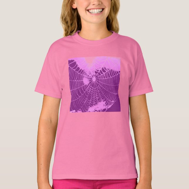Camiseta Aranha-Aranha em Rosa e Roxo (Frente)