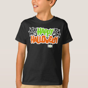 Camiseta Aranha-Aranha Feliz Halloween Colorida Aranha-Gota