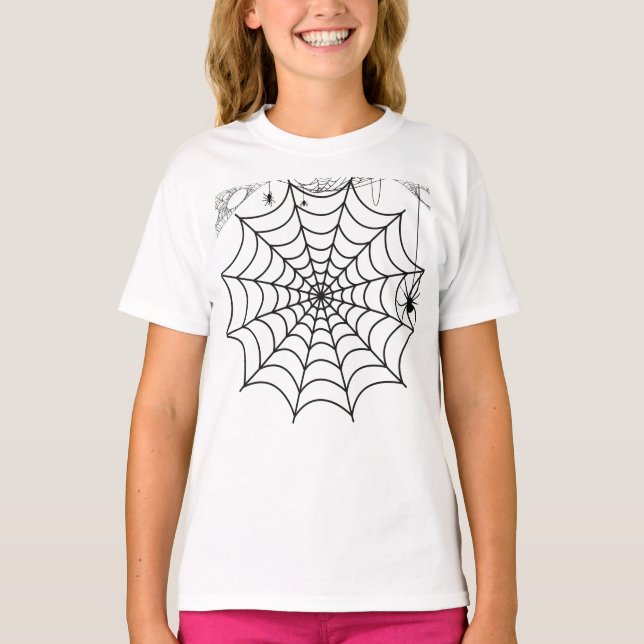Camiseta Aranha Assustadora Teia de Halloween (Frente)