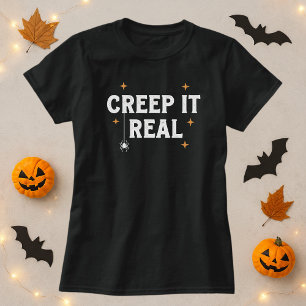 Camiseta Aranha Branca Real, Pun Halloween