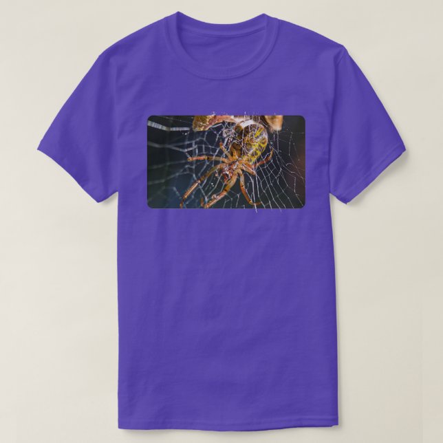Camiseta Aranha-Curva-ouro Folha (Frente do Design)