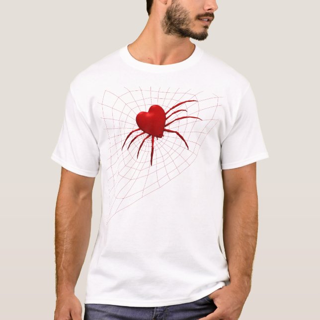 Camiseta Aranha de Corações Vermelhos (Frente)