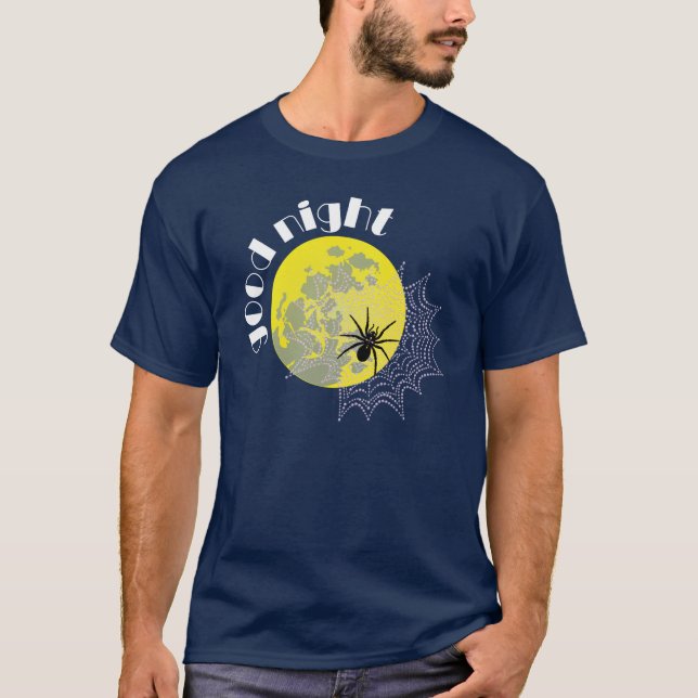 Camiseta Aranha de cruz na rede com lua cheia (Frente)