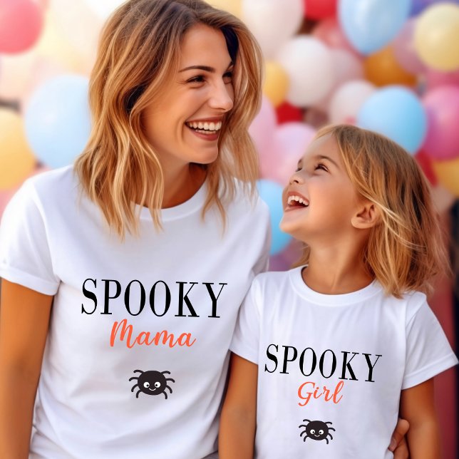 Camiseta Aranha de Halloween da Família Mama Cute Spooky (Criador carregado)