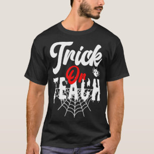 Camiseta Aranha do Halloween Web 3 do Professor de Truque o