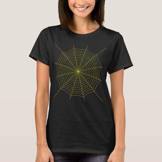 Camiseta Aranha-do-néon-amarelo Gótica do Dia das Bruxas (Frente)
