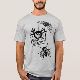 Camiseta Aranha Engraçada Diz Visite Meu Site Cartoon