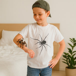 Camiseta Aranha Preta de Pernas Longas Aranha Assustadora