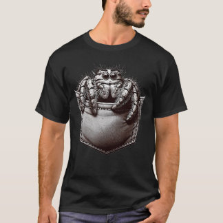 Camiseta Aranha Saltadora no Bolso Aranha Saltadora pequeni