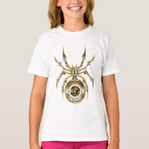 Camiseta Aranha Steampunk no fundo roxo