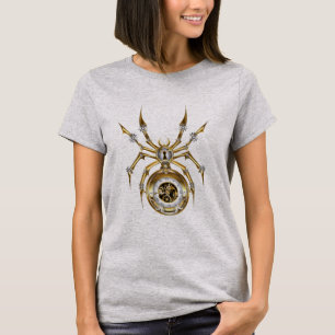Camiseta Aranha Steampunk no fundo roxo
