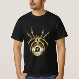 Camiseta Aranha Steampunk no fundo roxo
