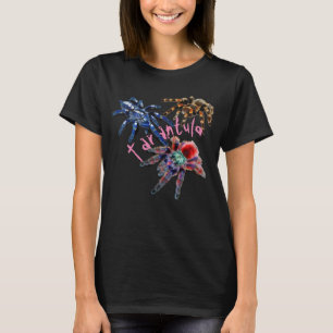 Camiseta Aranha-tarântula azul/vermelha/laranja/negra da ta