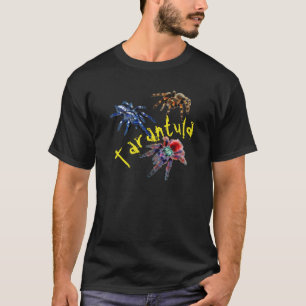 Camiseta Aranha-tarântula azul/vermelha/laranja/negra da ta