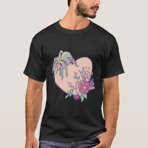 Camiseta Aranha Tarantula Cuta Com Coração E Flores