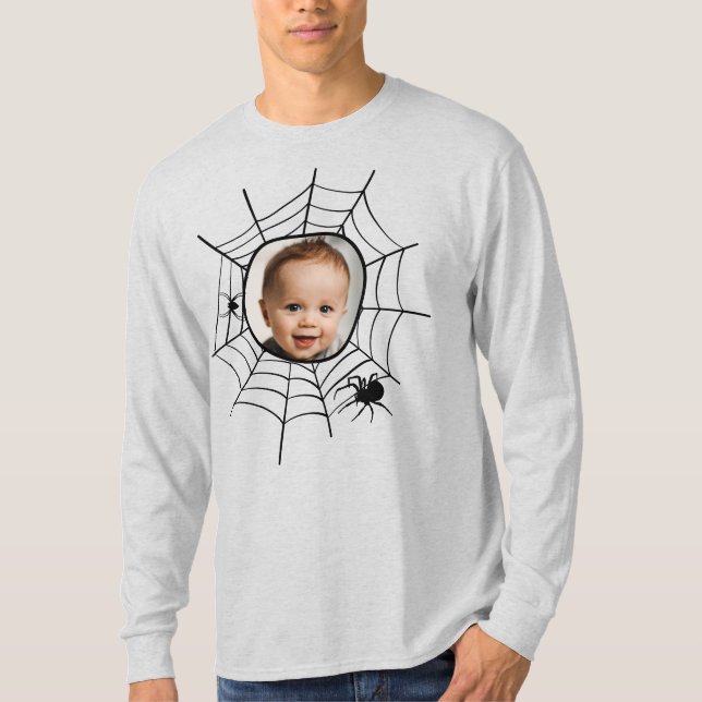 Camiseta Aranha teia aranha spooky fotografia personalizada (Frente)