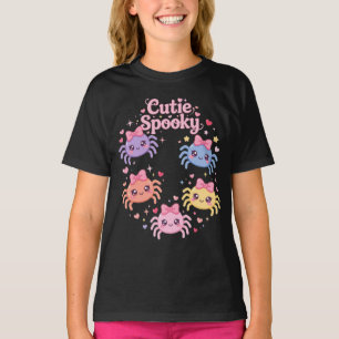 Camiseta Aranhas Assustadoras Fofas Arco Rosa Corações Estr