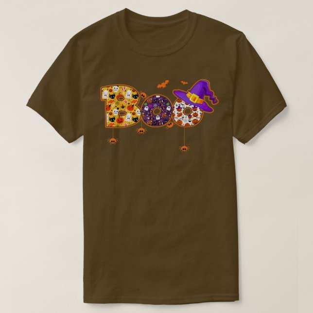 Camiseta Aranhas Boo Spooky Ghost Pumpkin Witch Hallowe (Frente do Design)