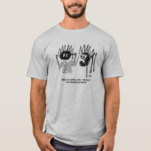 Camiseta Aranhas engraçadas e aranhas tecendo desenhos na W