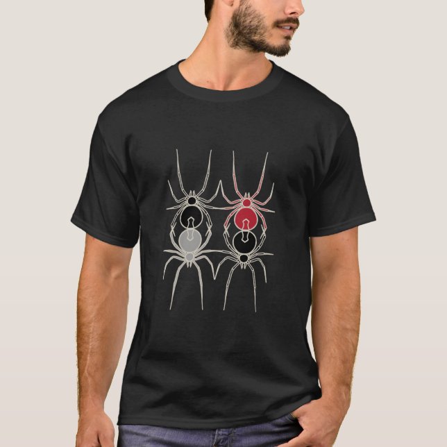 Camiseta Aranhas - Preto Bastante e Branco Osso (Frente)