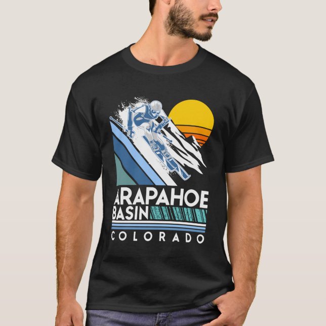 Camiseta Arapahoe Basin Colorado Retro Ski Hoodie (Frente)